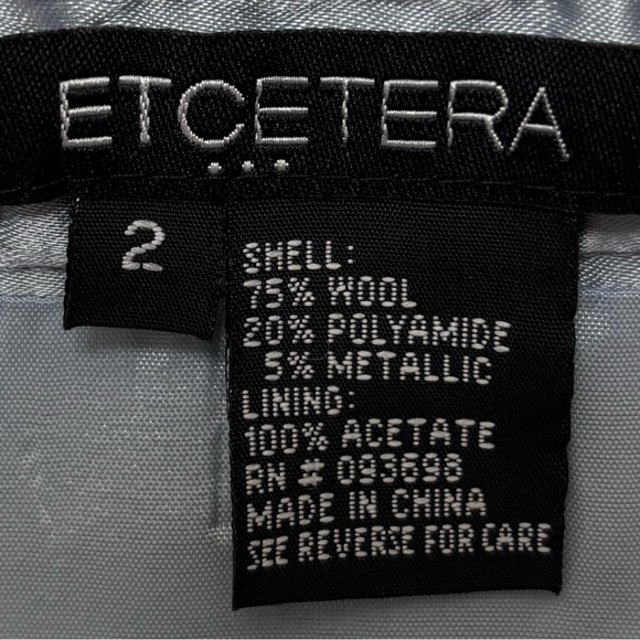 Etcetera Geo Design tweed wool blend women’s skirt front and back pleats size 2 - Picture 5 of 5